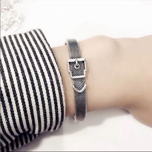Buckle Sterling Silver Buckle Bangle Cuff Bracelet